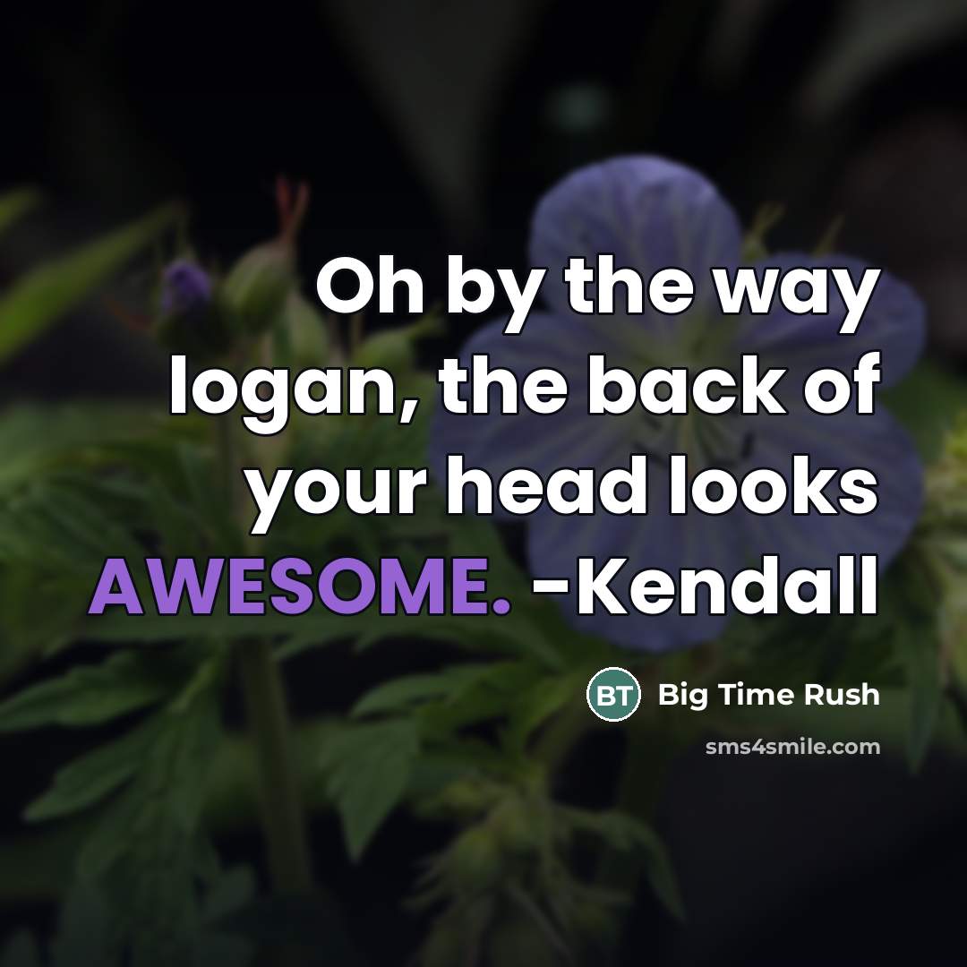 “Oh by the way logan, the back of your head…” quote by Big Time Rush