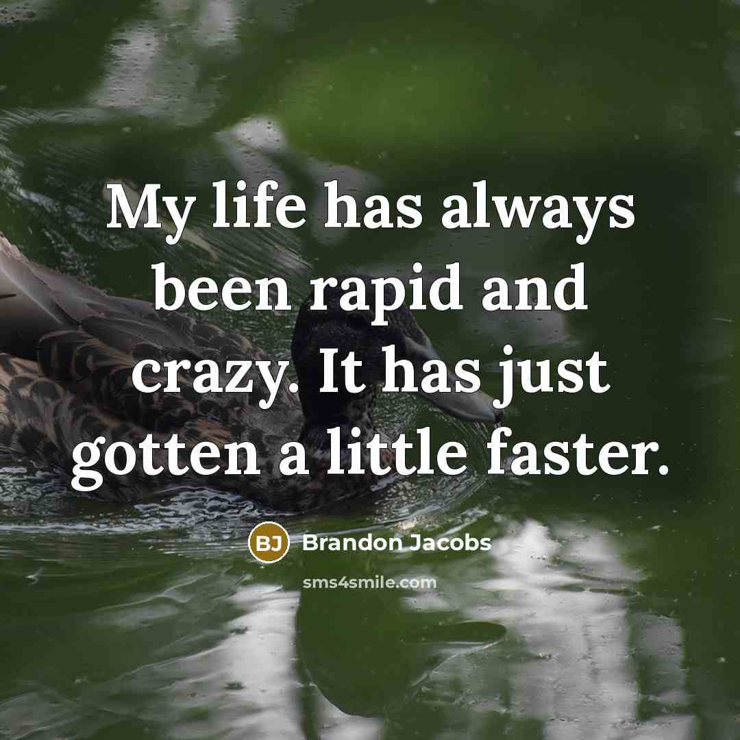 “My life has always been rapid and crazy. It has…” quote by Brandon Jacobs
