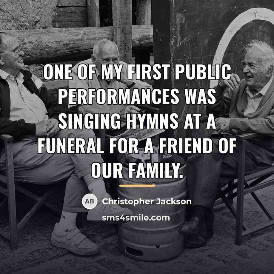 “One of my first public performances was singing hymns at…” quote by Christopher Jackson