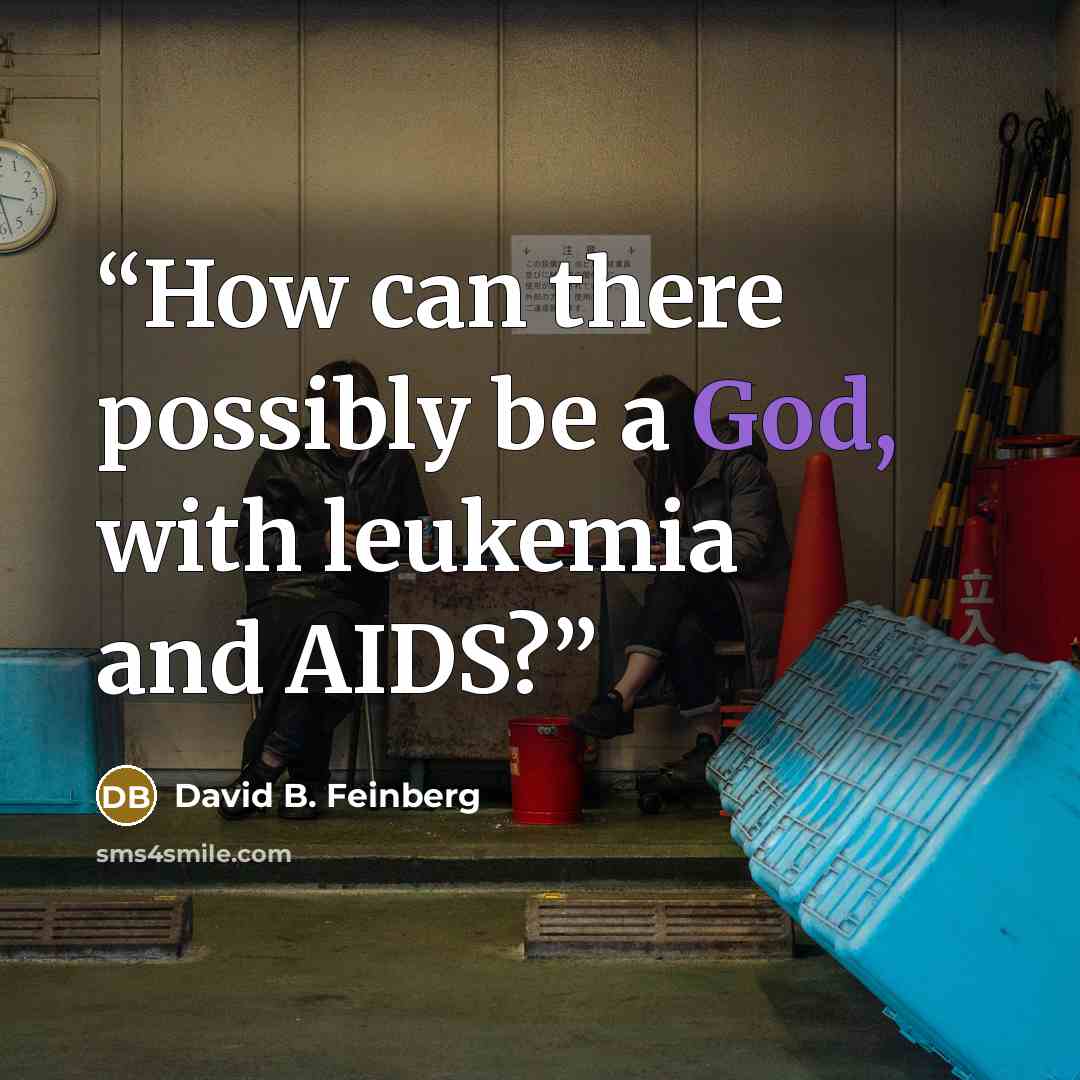 “How can there possibly be a God, with leukemia and AIDS?” quote by David B. Feinberg