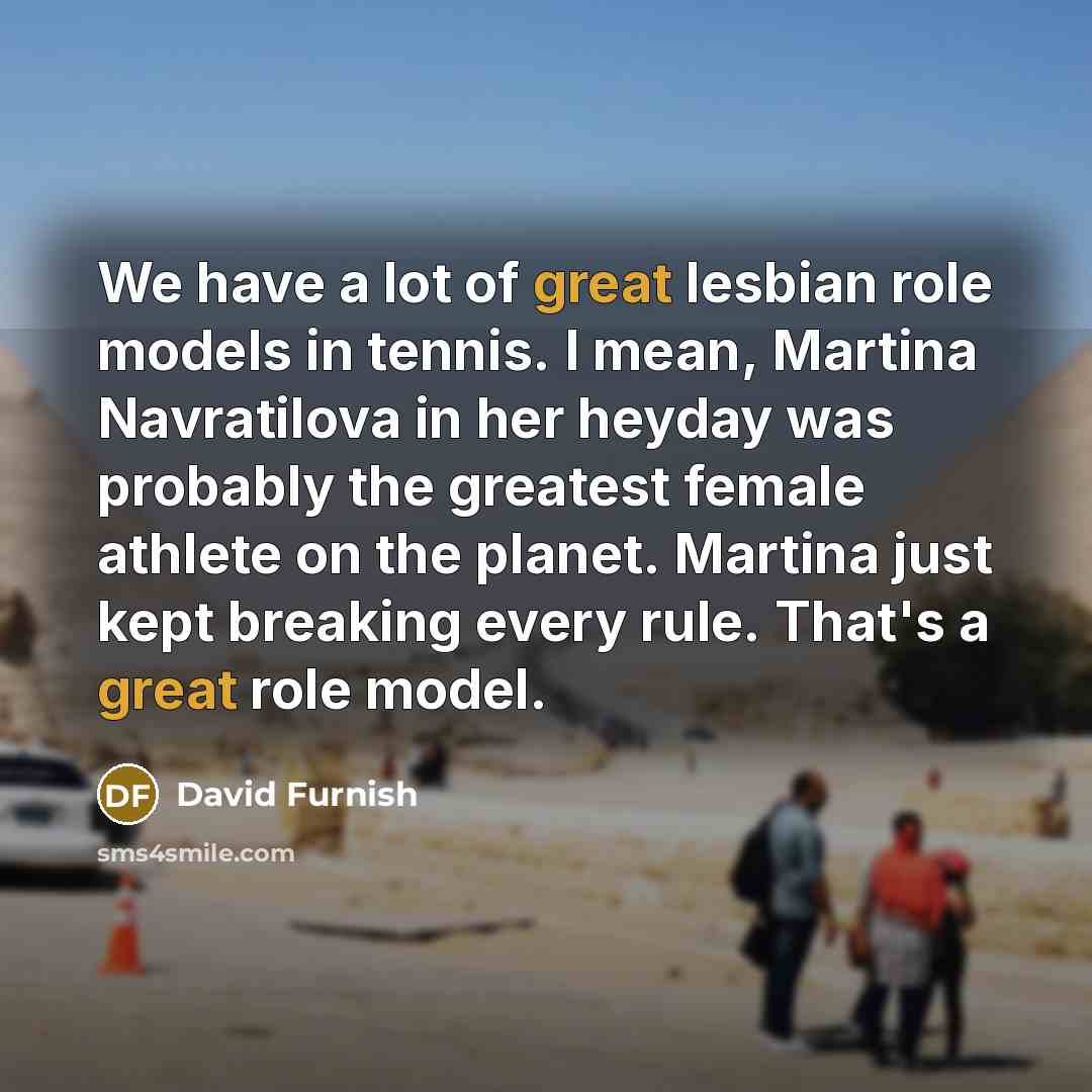 “We have a lot of great lesbian role models in…” quote by David Furnish