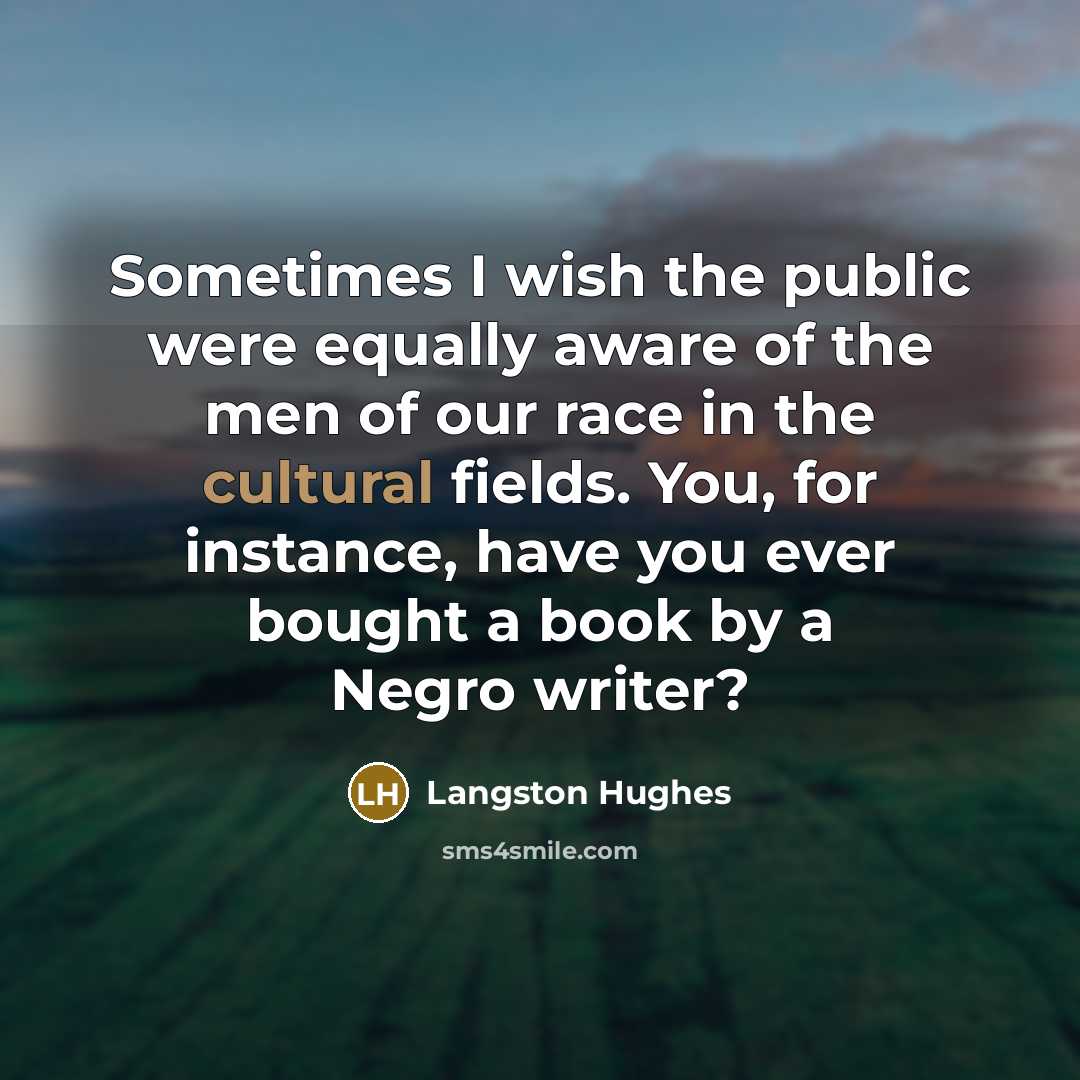 “Sometimes I wish the public were equally aware of the…” quote by Langston Hughes