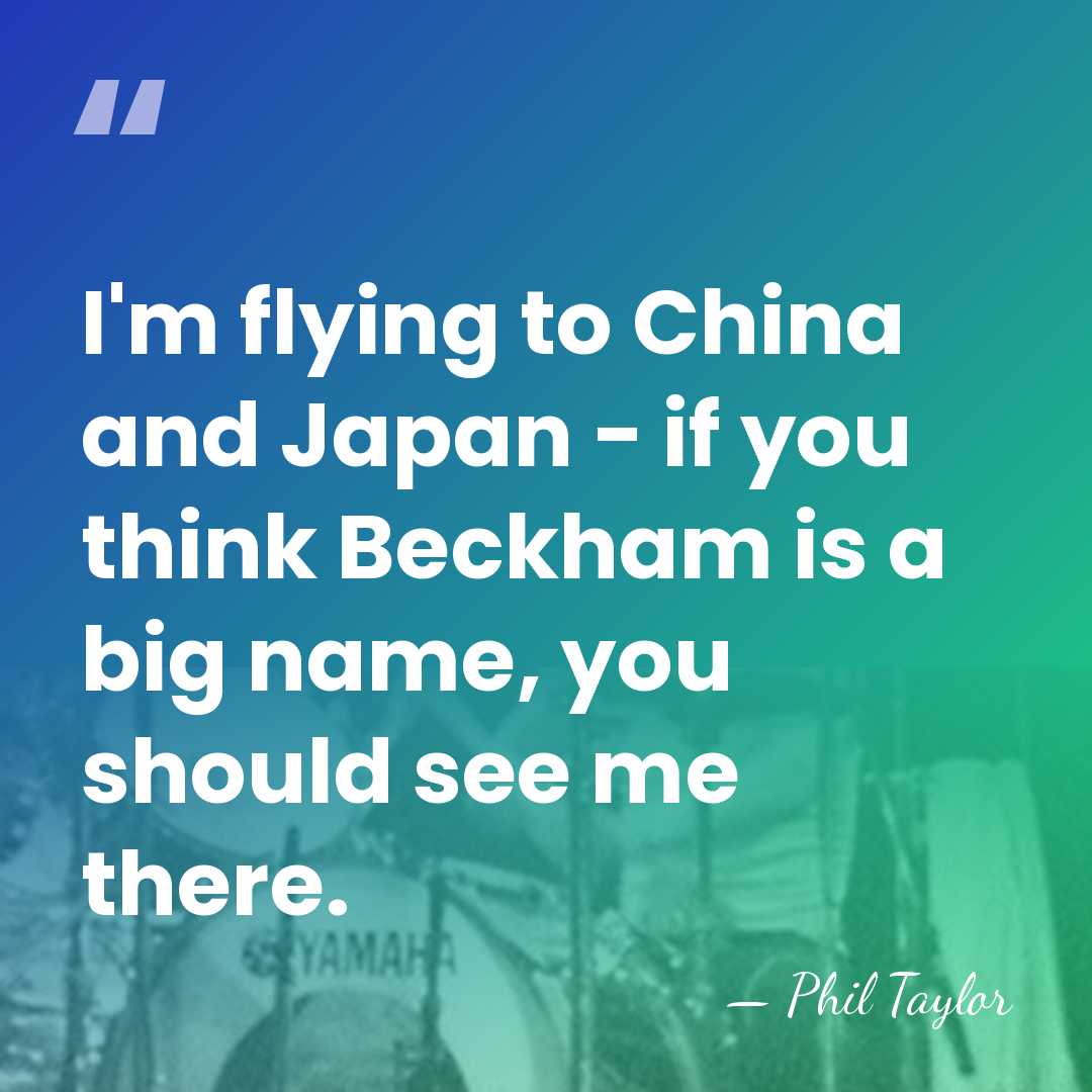 I'm flying to China and Japan - if you think Beckham is&hellip; - Phil Taylor