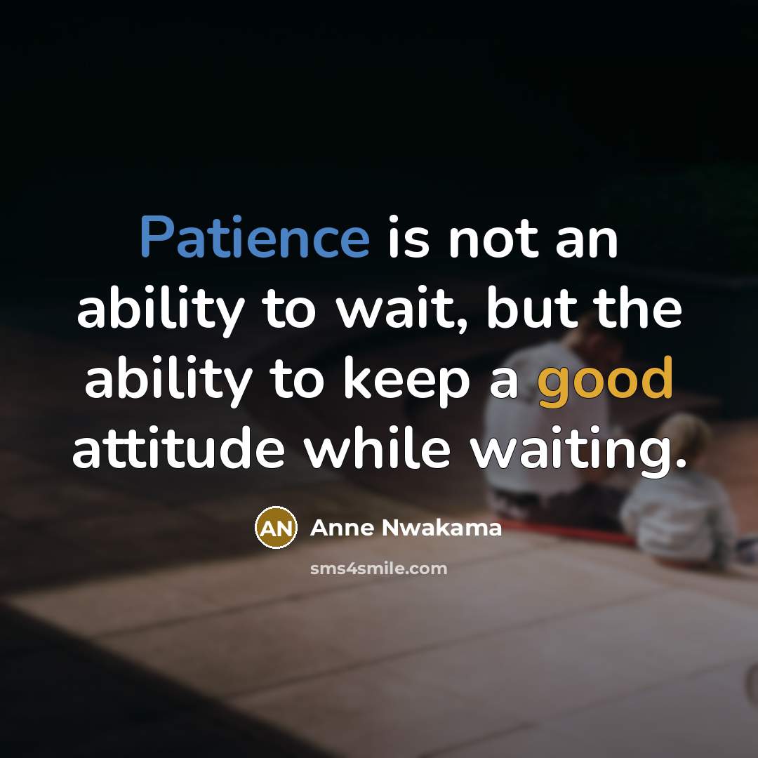 “Patience is not an ability to wait, but the ability…” quote by Anne Nwakama