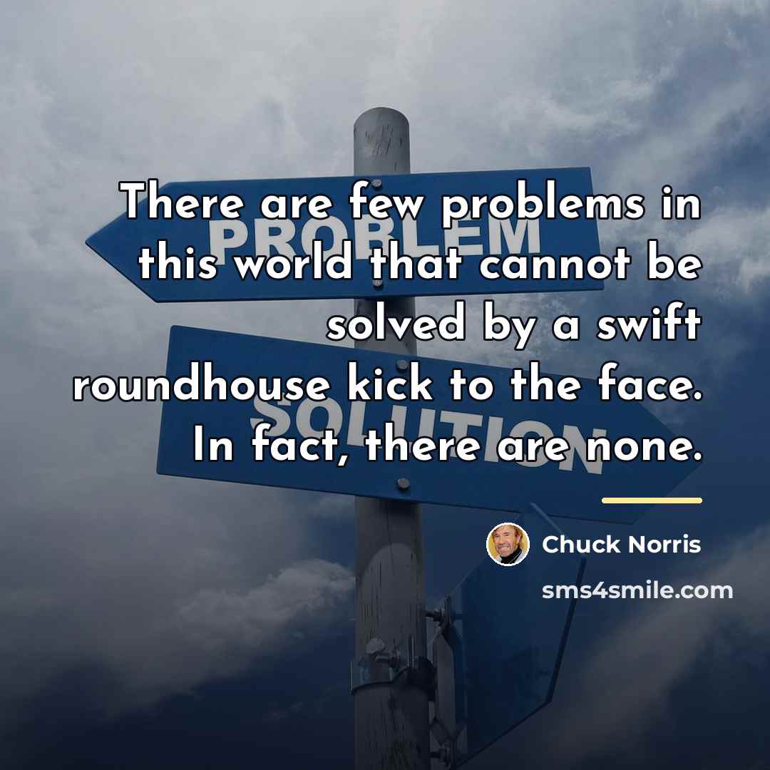 “There are few problems in this world that cannot be…” quote by Chuck Norris
