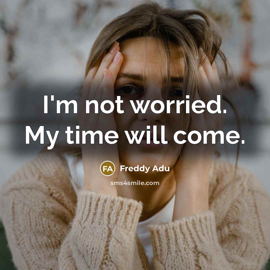 “I'm not worried. My time will come.…” quote by Freddy Adu