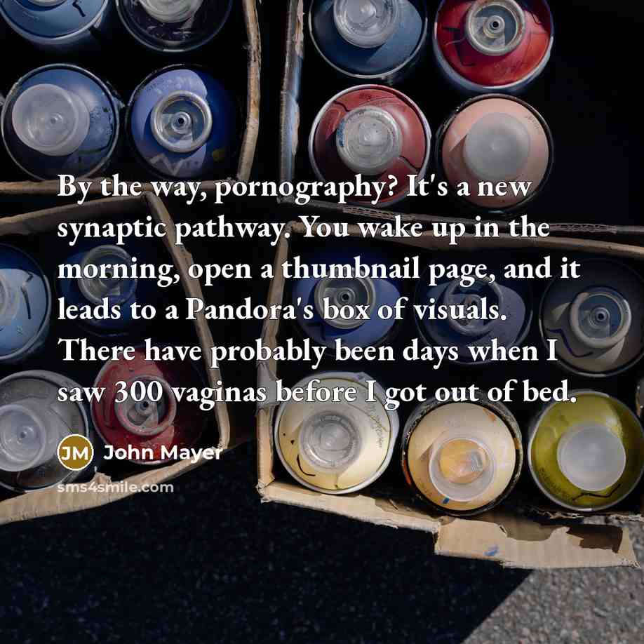 “By the way, pornography? It's a new synaptic pathway. You…” quote by John Mayer