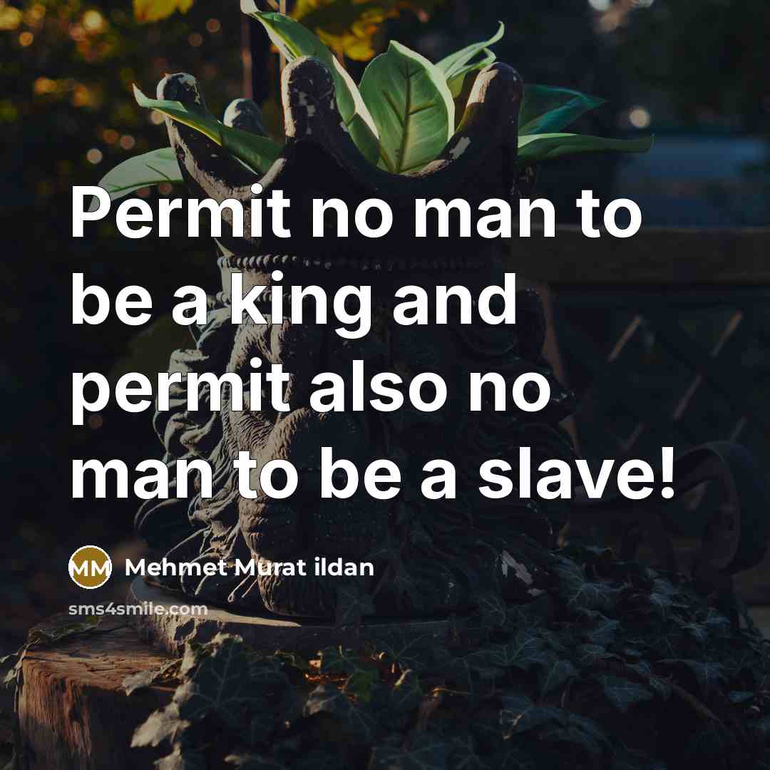 “Permit no man to be a king and permit also…” quote by Mehmet Murat Ildan