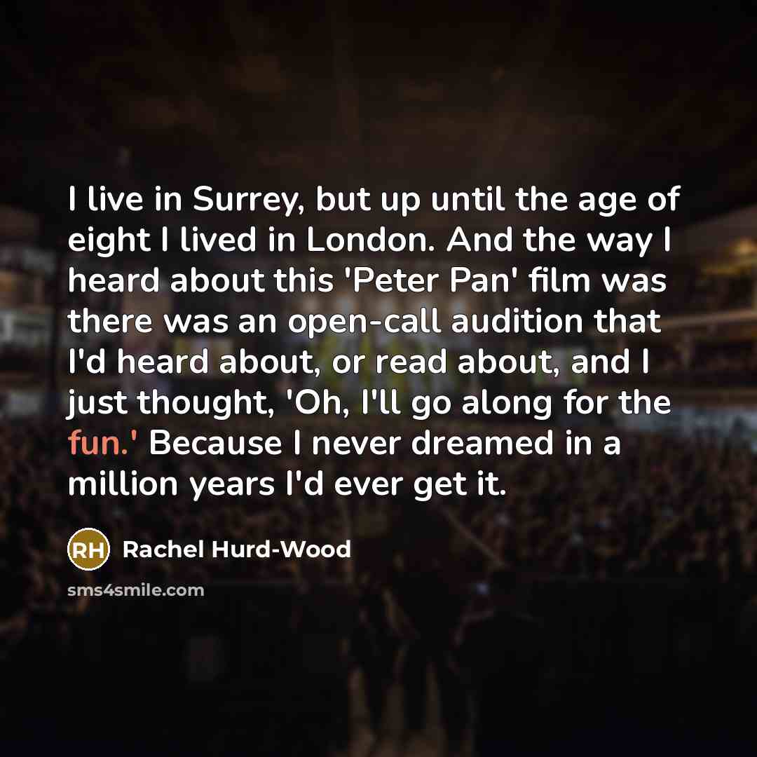“I live in Surrey, but up until the age of…” quote by Rachel Hurd-Wood