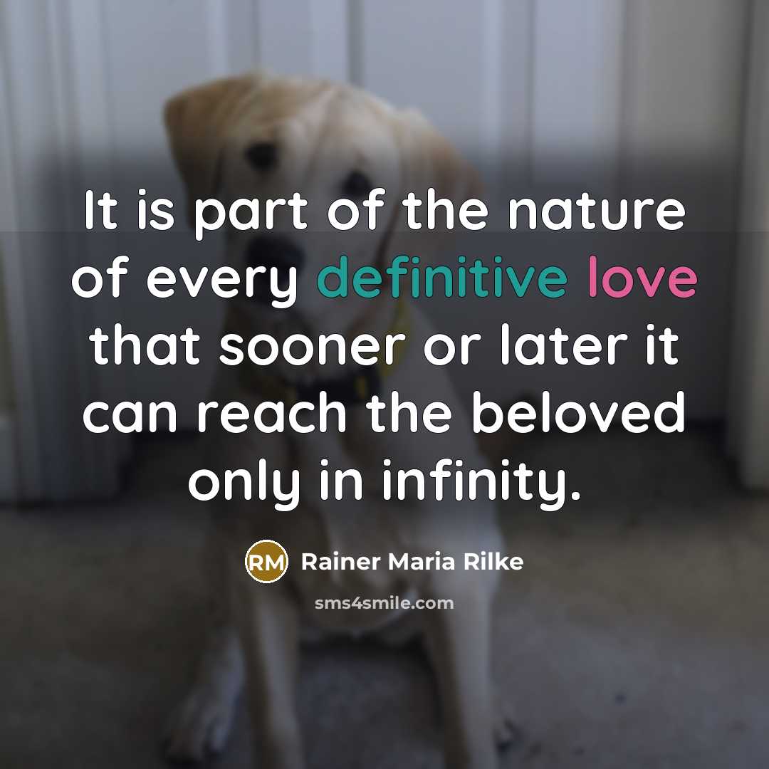“It is part of the nature of every definitive love…” quote by Rainer Maria Rilke
