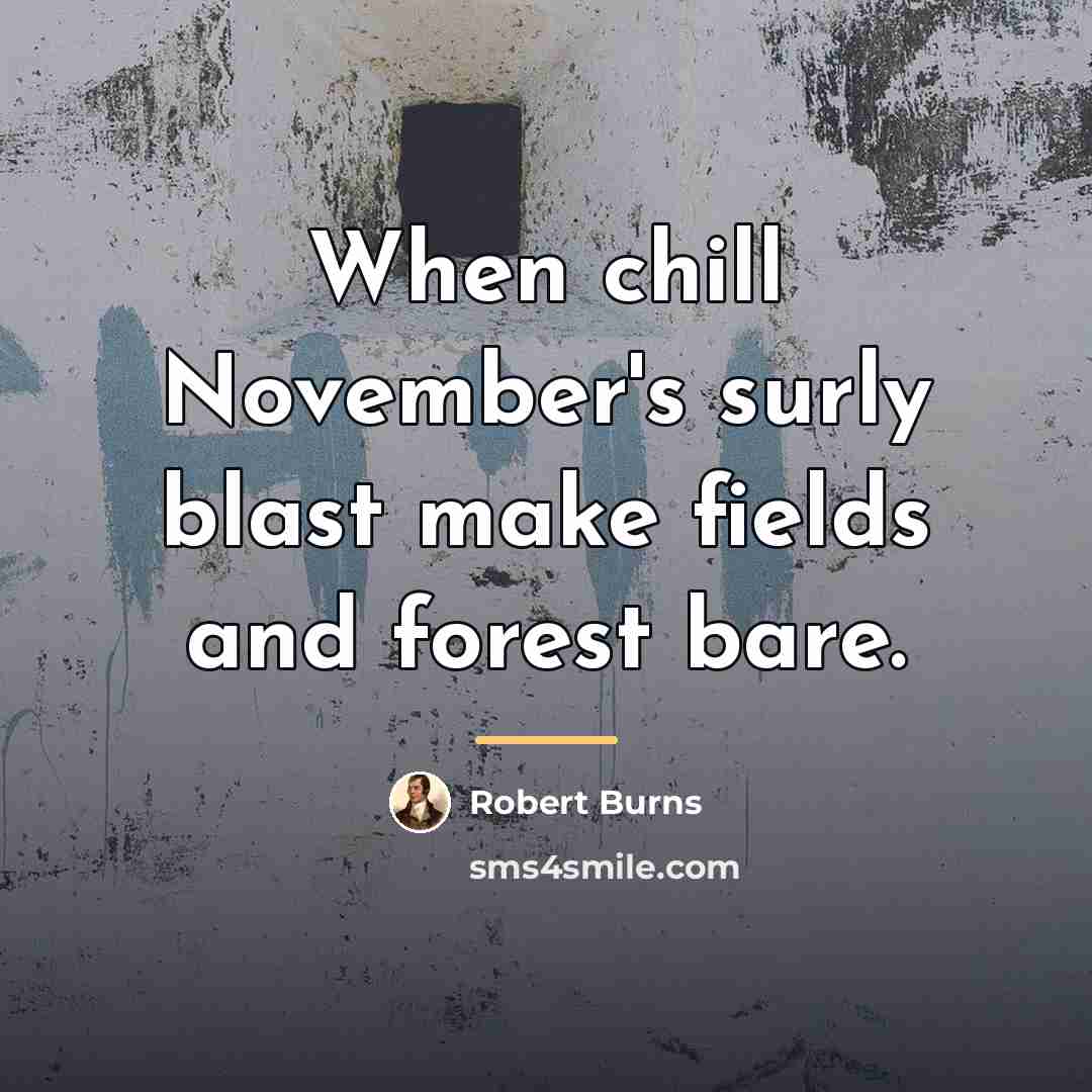 “When chill November's surly blast make fields and forest bare.…” quote by Robert Burns