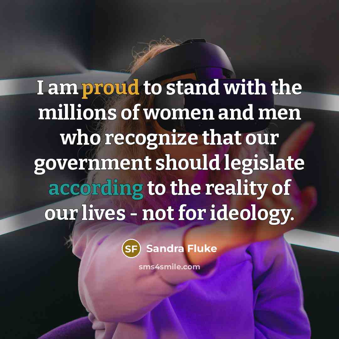 “I am proud to stand with the millions of women…” quote by Sandra Fluke
