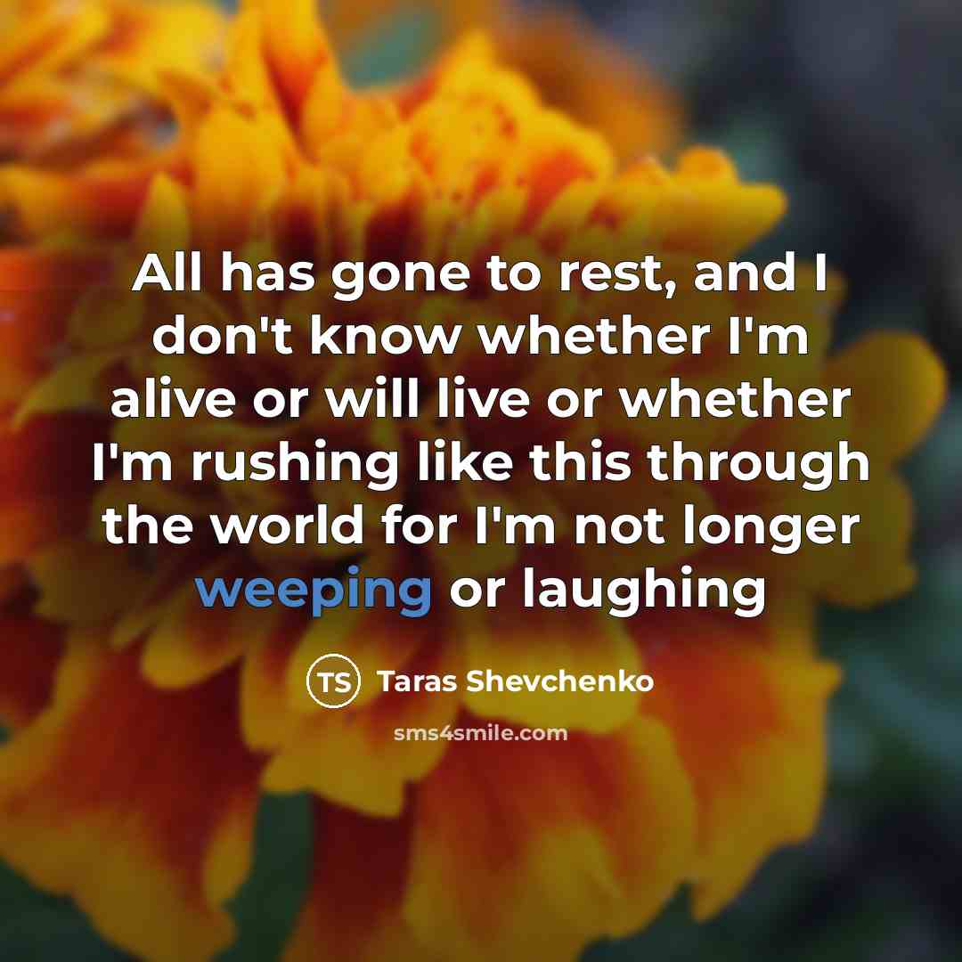 “All has gone to rest, and I don't know whether…” quote by Taras Shevchenko