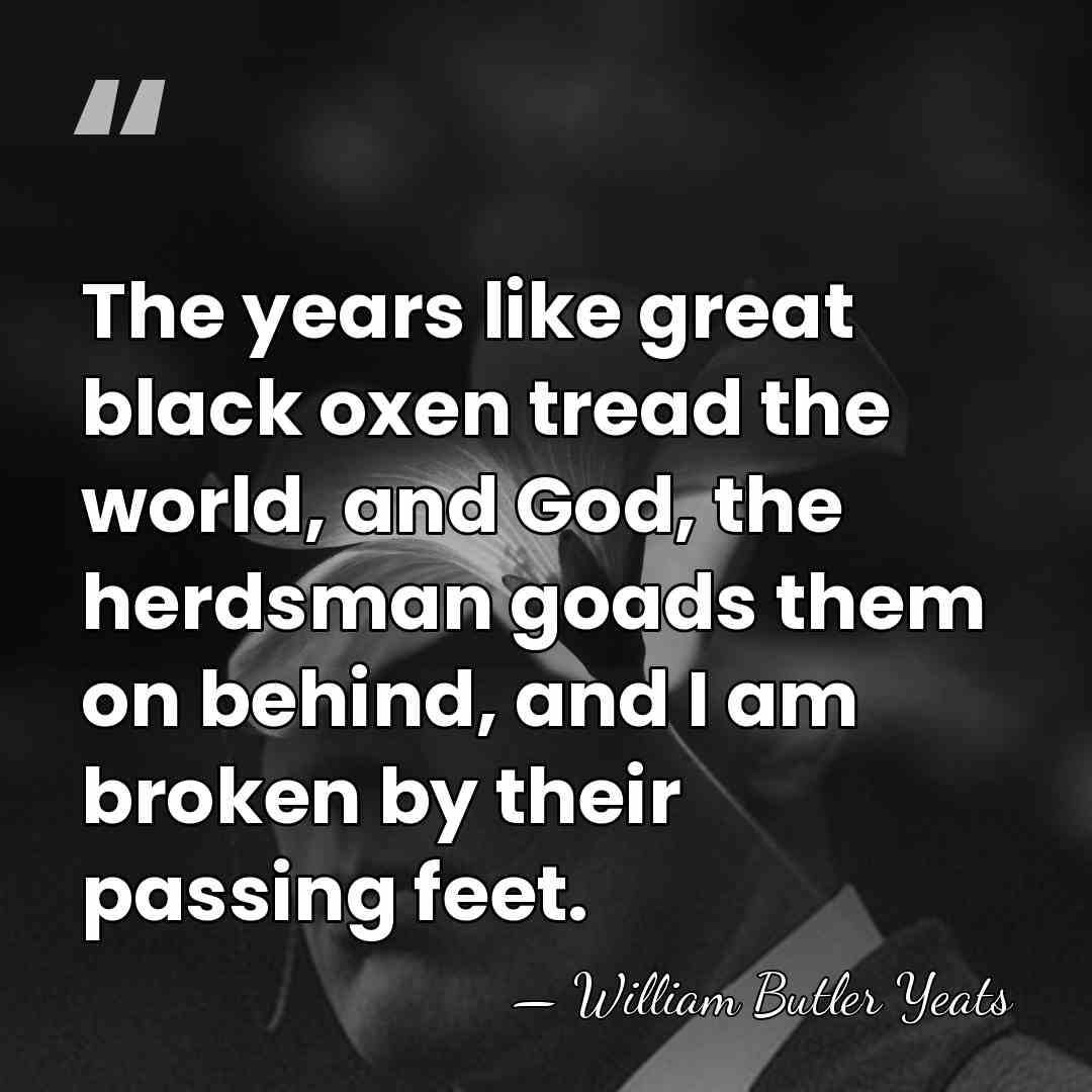 The years like great black oxen tread the world, and God, the&hellip; - William Butler Yeats