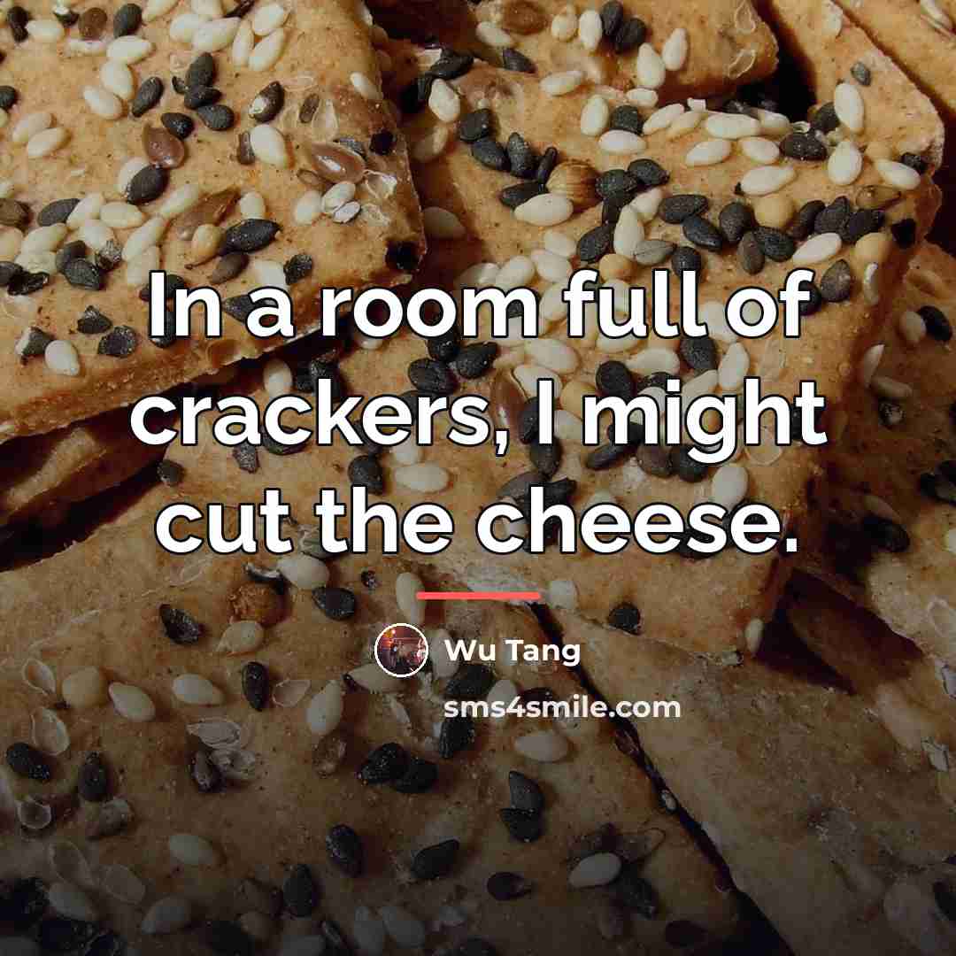 “In a room full of crackers, I might cut the…” quote by Wu Tang
