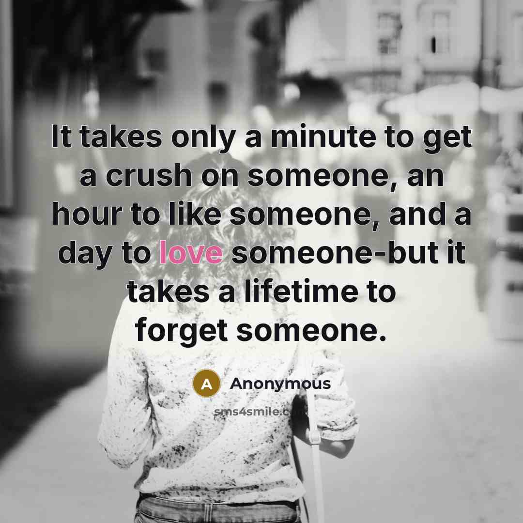 “It takes only a minute to get a crush on…” quote by Anonymous