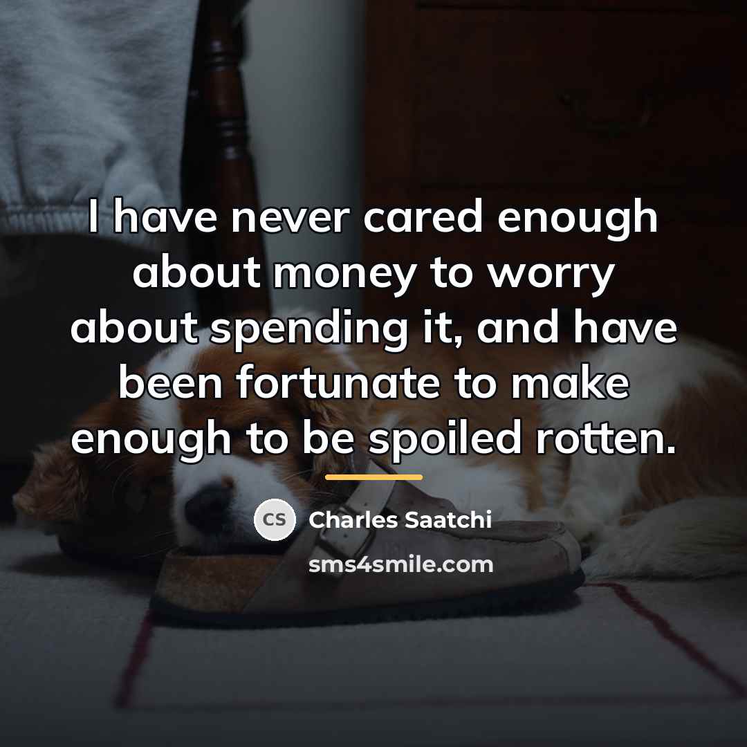“I have never cared enough about money to worry about…” quote by Charles Saatchi