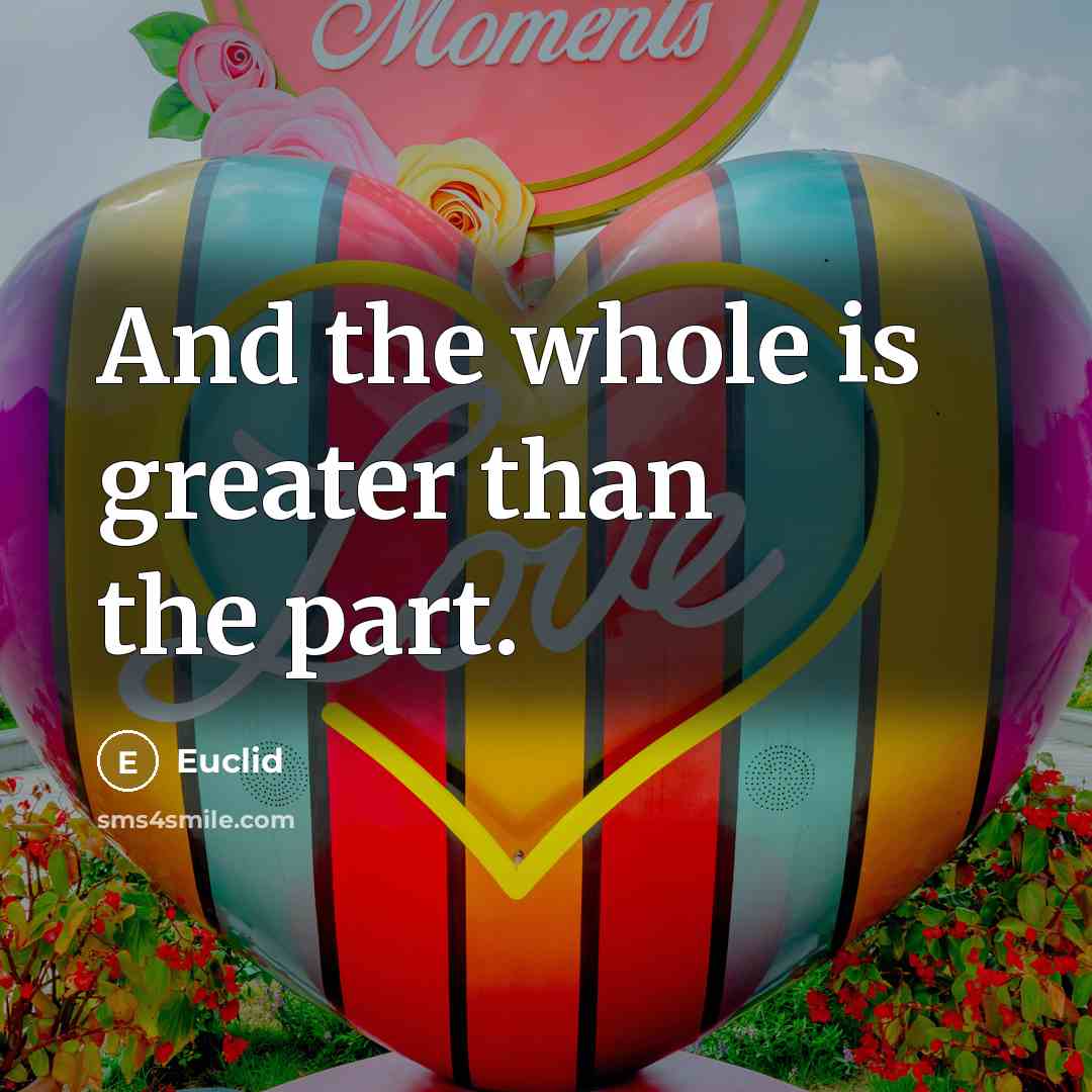 “And the whole is greater than the part.…” quote by Euclid