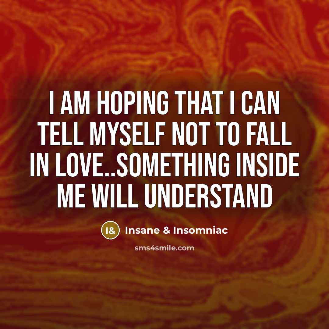 “I am hoping that I can tell myself not to…” quote by Insane & Insomniac