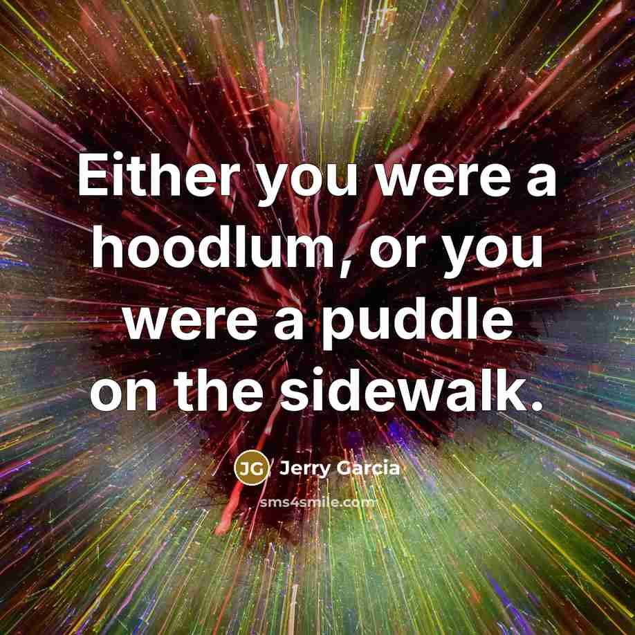 “Either you were a hoodlum, or you were a puddle…” quote by Jerry Garcia