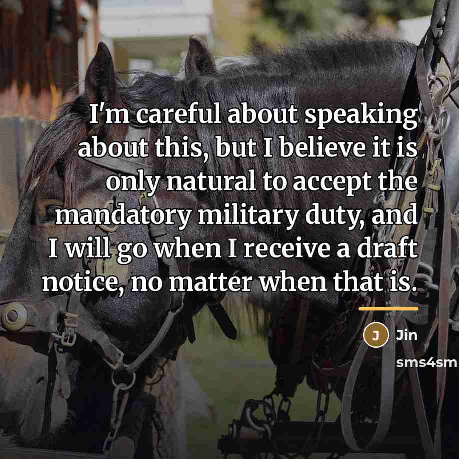 “I'm careful about speaking about this, but I believe it…” quote by Jin