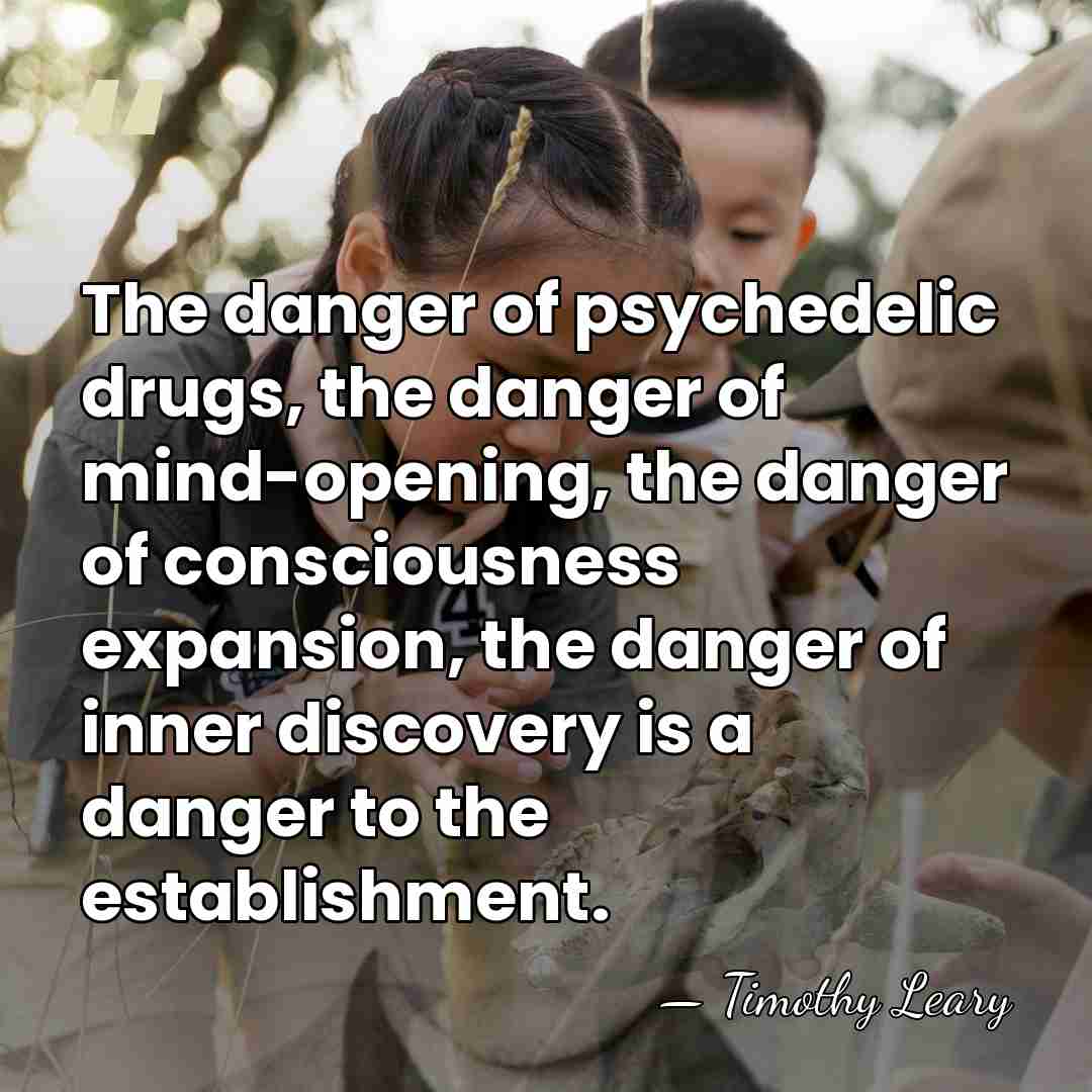 The danger of psychedelic drugs, the danger of mind-opening, the danger of&hellip; - Timothy Leary