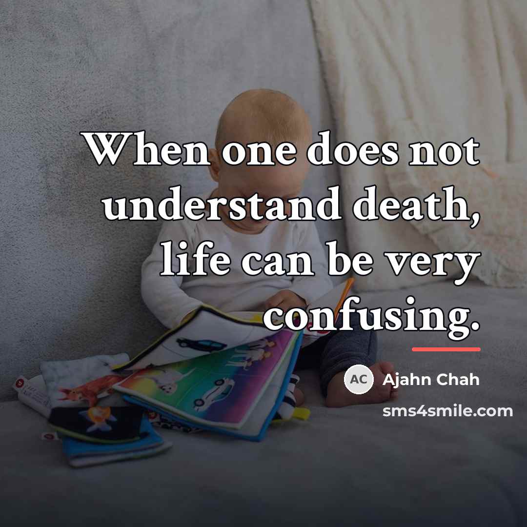 “When one does not understand death, life can be very…” quote by Ajahn Chah
