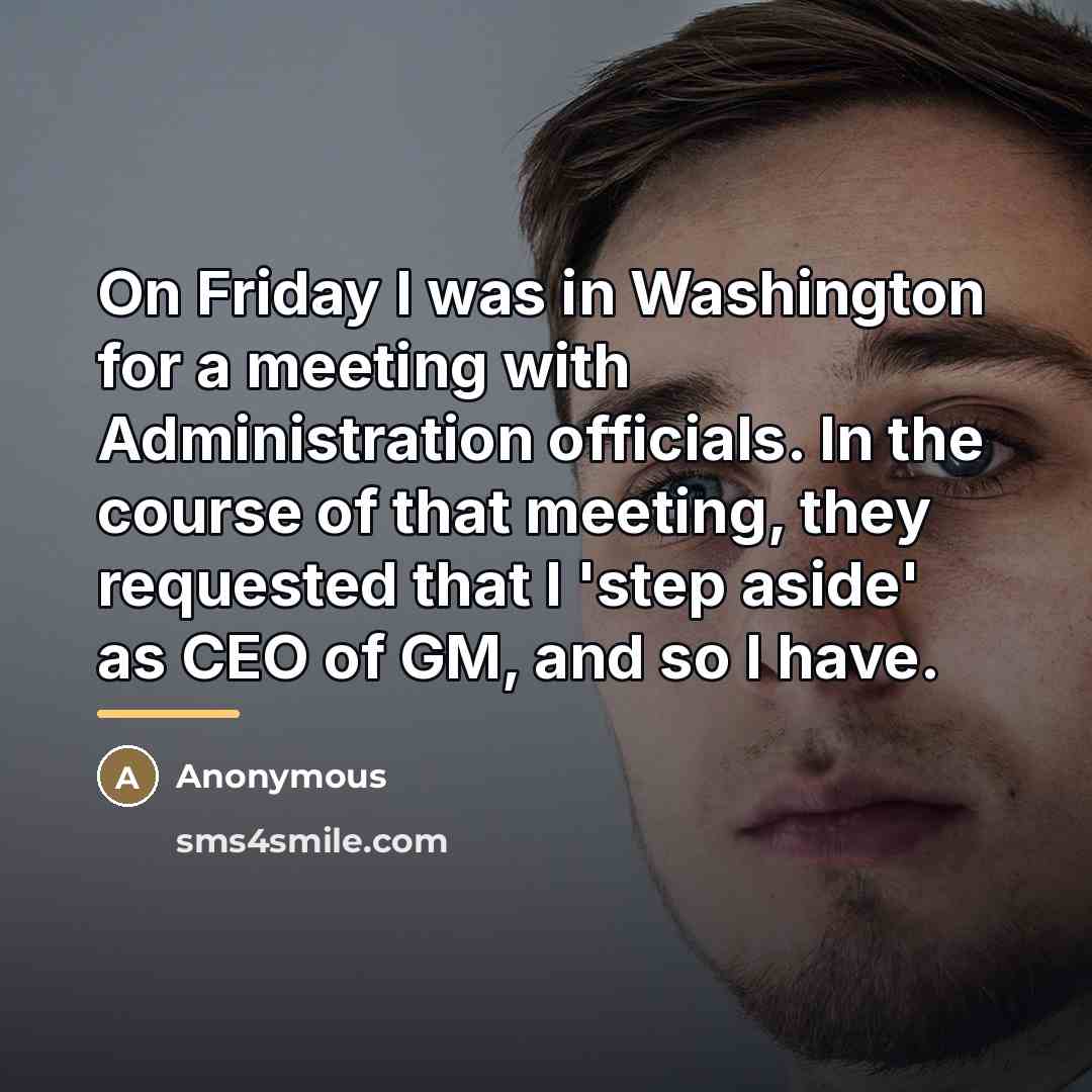 “On Friday I was in Washington for a meeting with…” quote by Anonymous