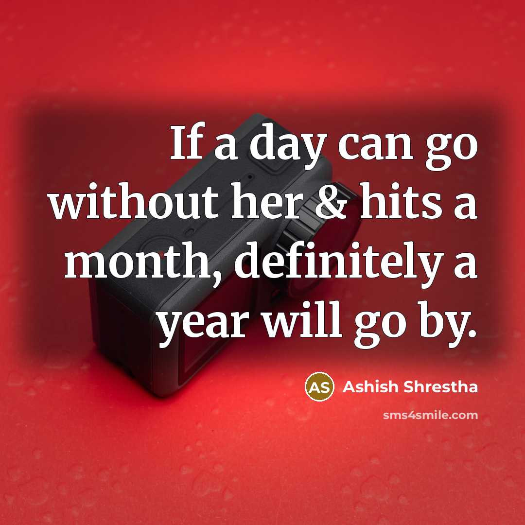“If a day can go without her & hits a month, definitely a year will go by.” quote by Ashish Shrestha