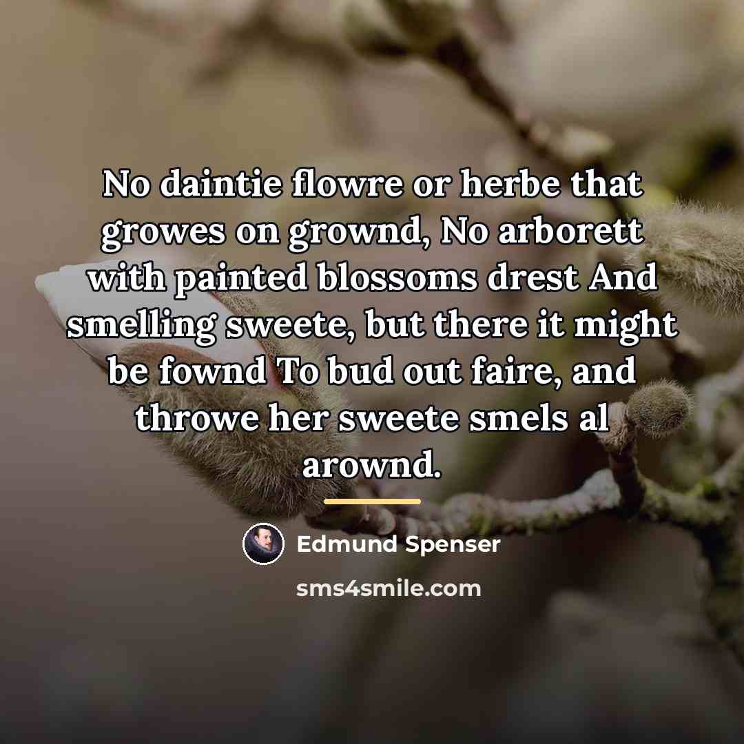 “No daintie flowre or herbe that growes on grownd, No…” quote by Edmund Spenser