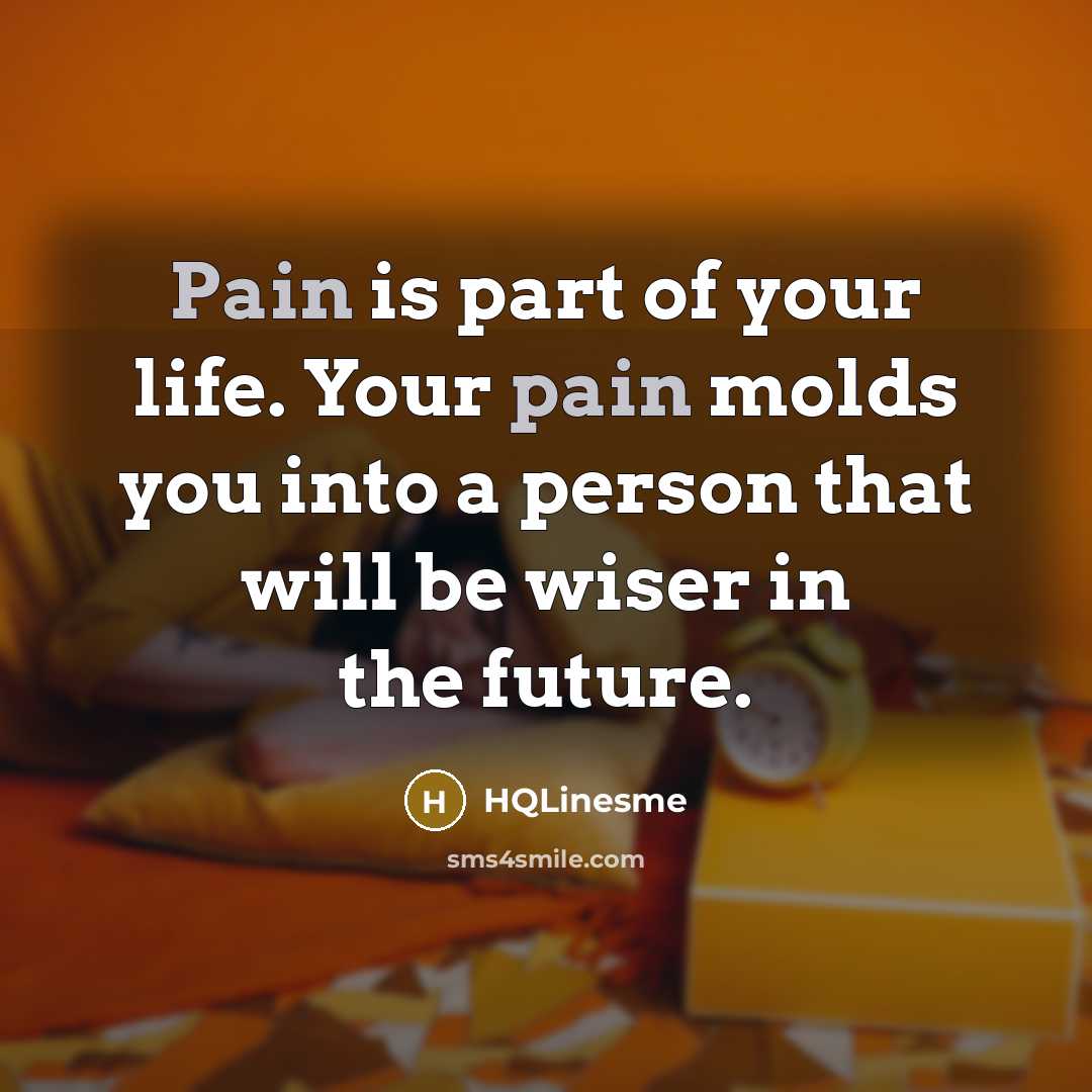“Pain is part of your life. Your pain molds you…” quote by HQLinesme