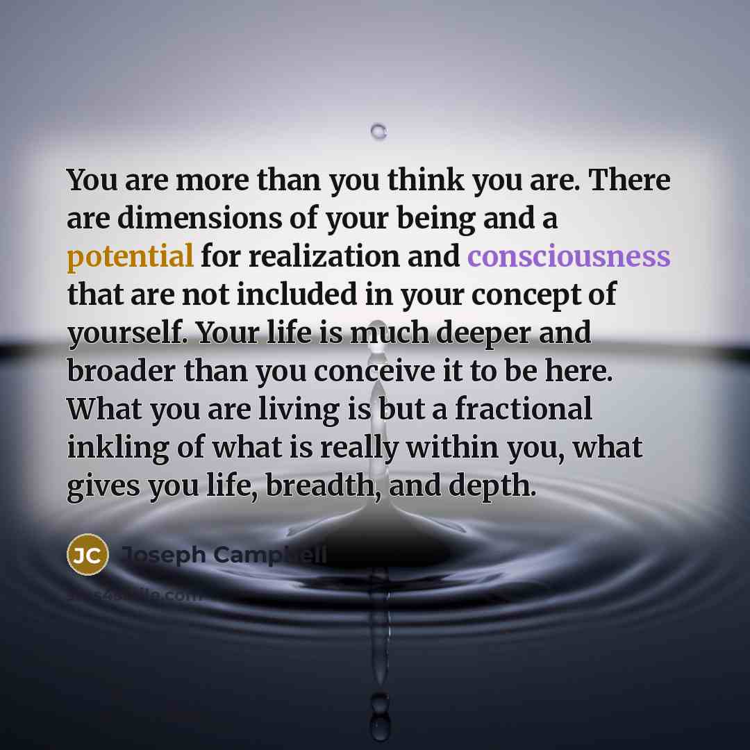 “You are more than you think you are. There are…” quote by Joseph Campbell