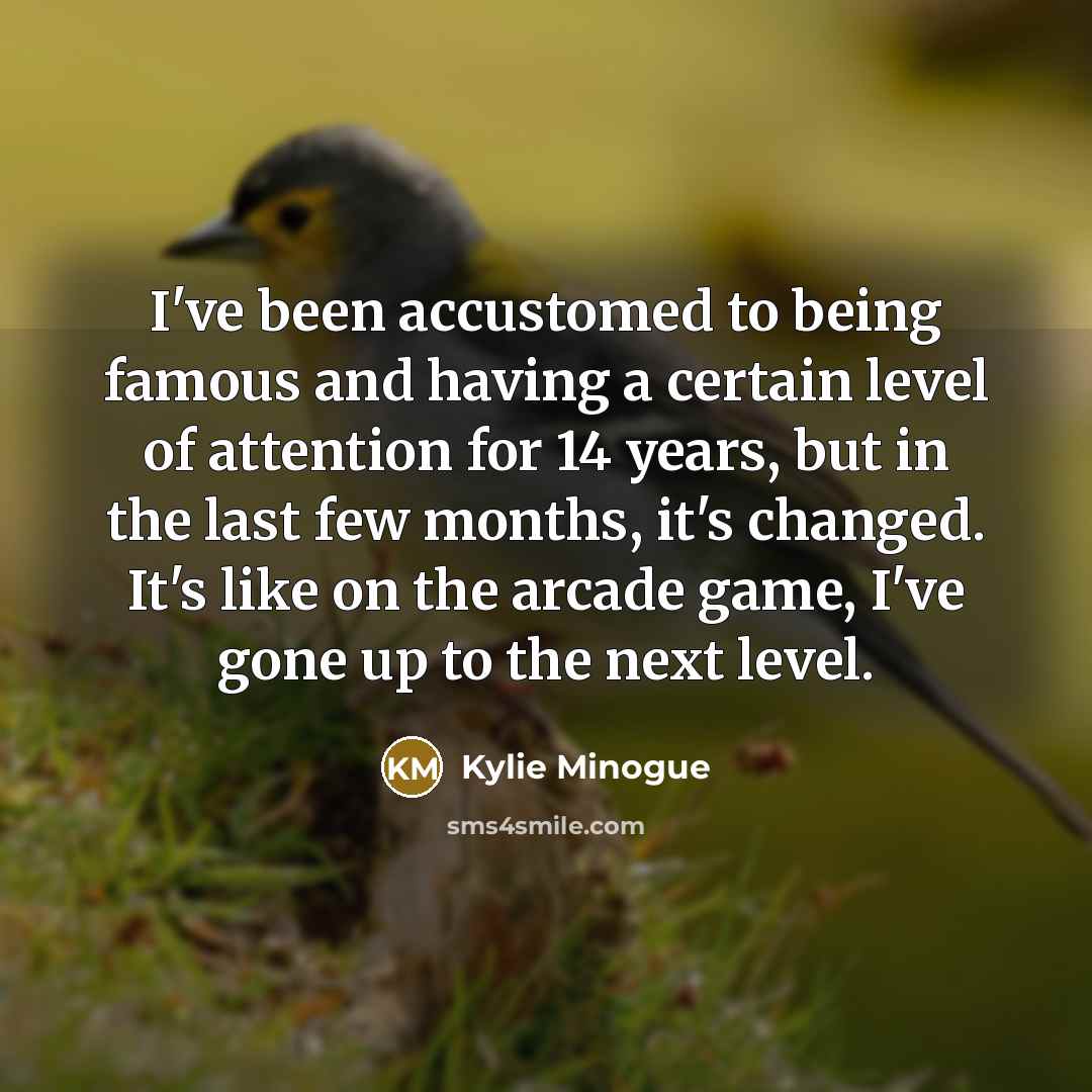 “I've been accustomed to being famous and having a certain…” quote by Kylie Minogue