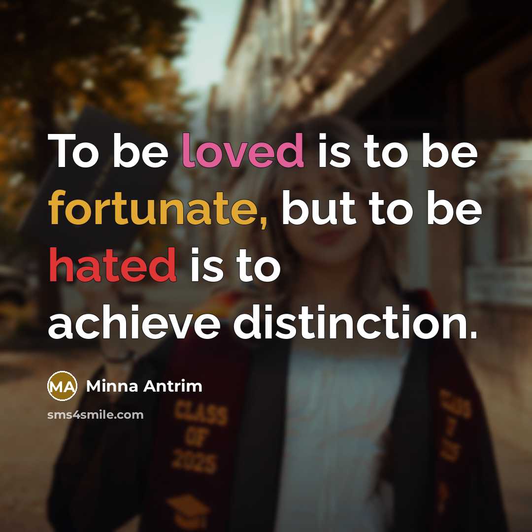 “To be loved is to be fortunate, but to be…” quote by Minna Antrim