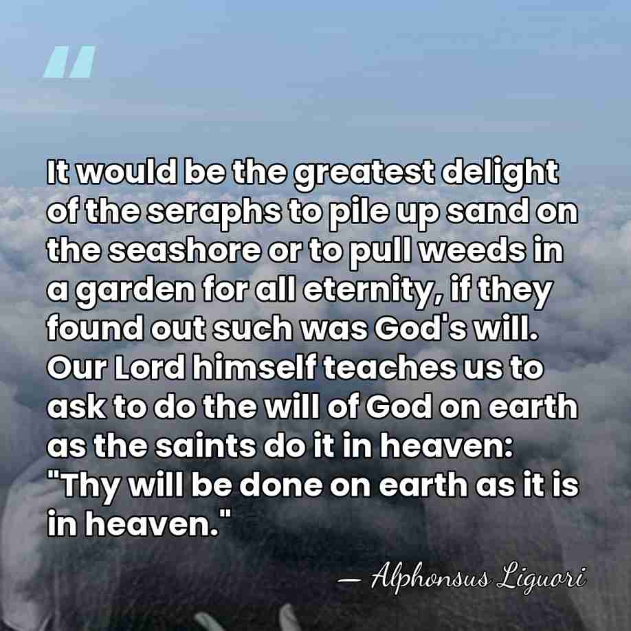 It would be the greatest delight of the seraphs to pile up&hellip; - Alphonsus Liguori