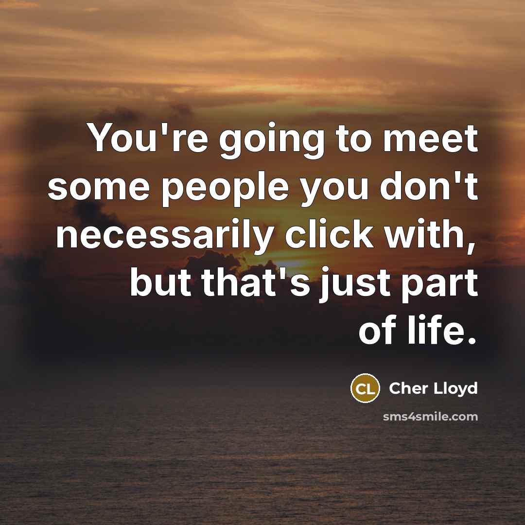 “You're going to meet some people you don't necessarily click…” quote by Cher Lloyd