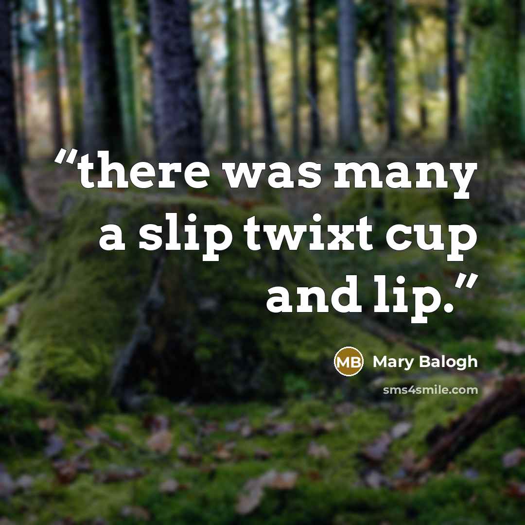 “there was many a slip twixt cup and lip.” quote by Mary Balogh