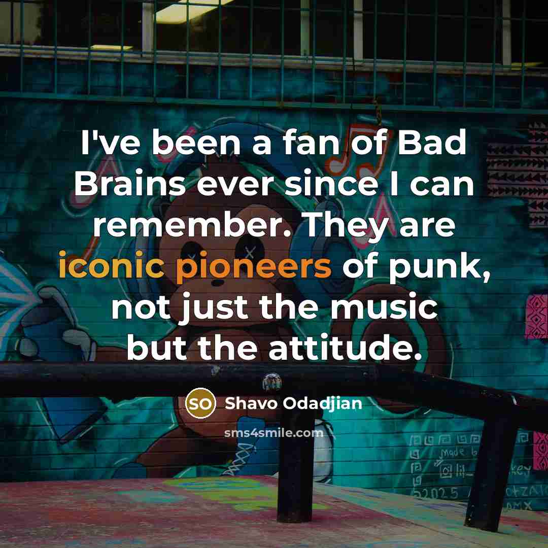 “I've been a fan of Bad Brains ever since I…” quote by Shavo Odadjian