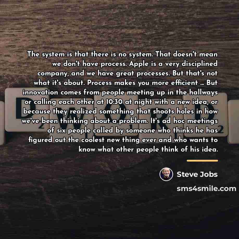 “The system is that there is no system. That doesn't…” quote by Steve Jobs
