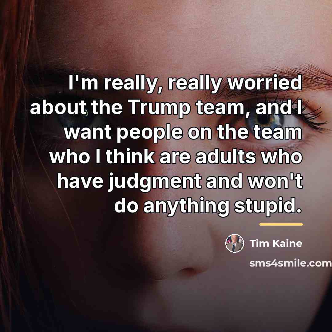 “I'm really, really worried about the Trump team, and I…” quote by Tim Kaine