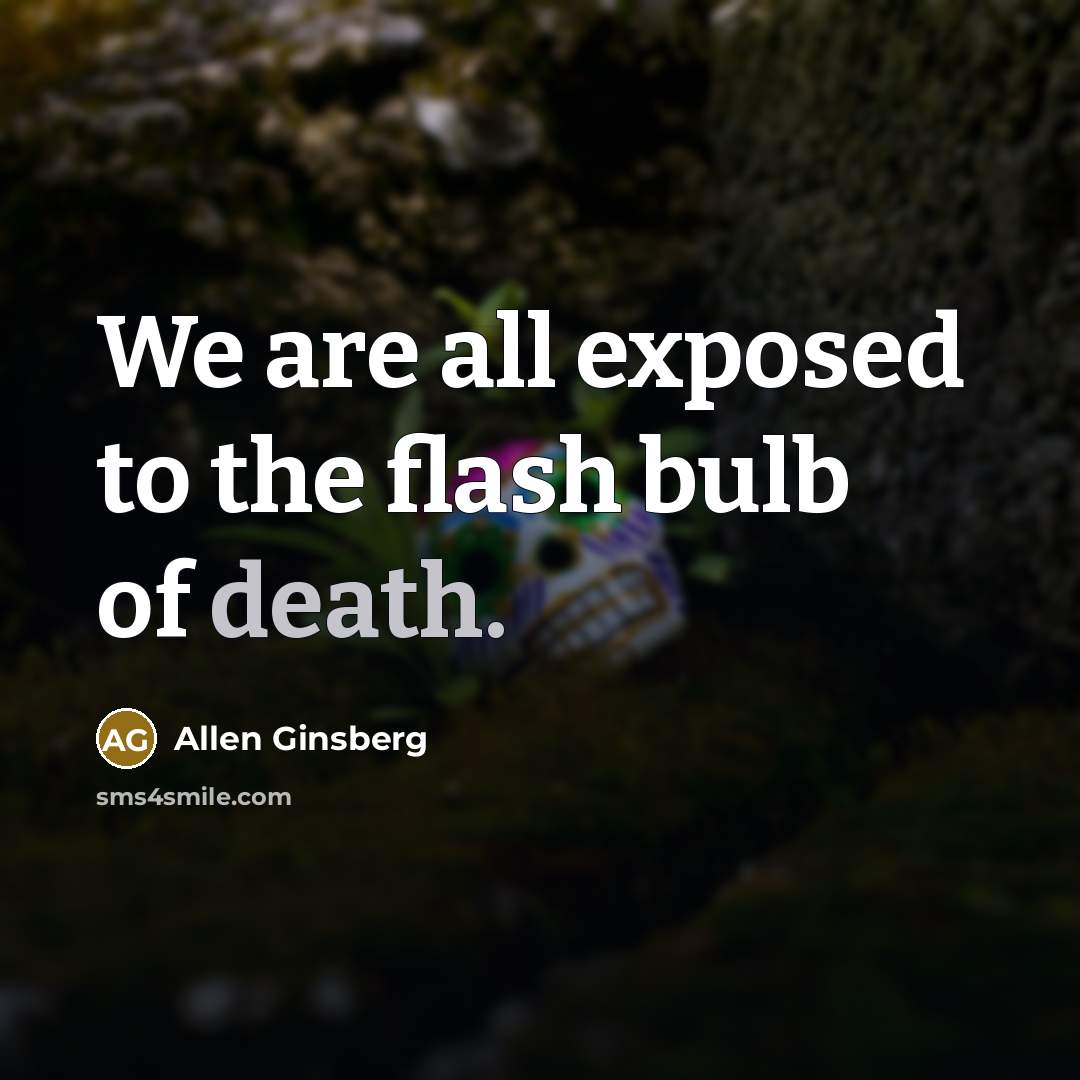 “We are all exposed to the flash bulb of death.” quote by Allen Ginsberg
