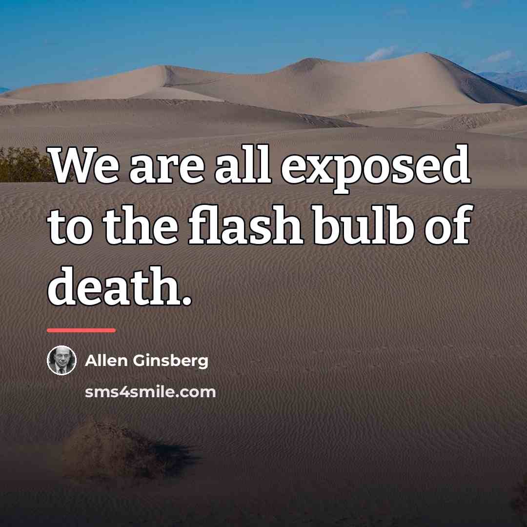 “We are all exposed to the flash bulb of death.…” quote by Allen Ginsberg