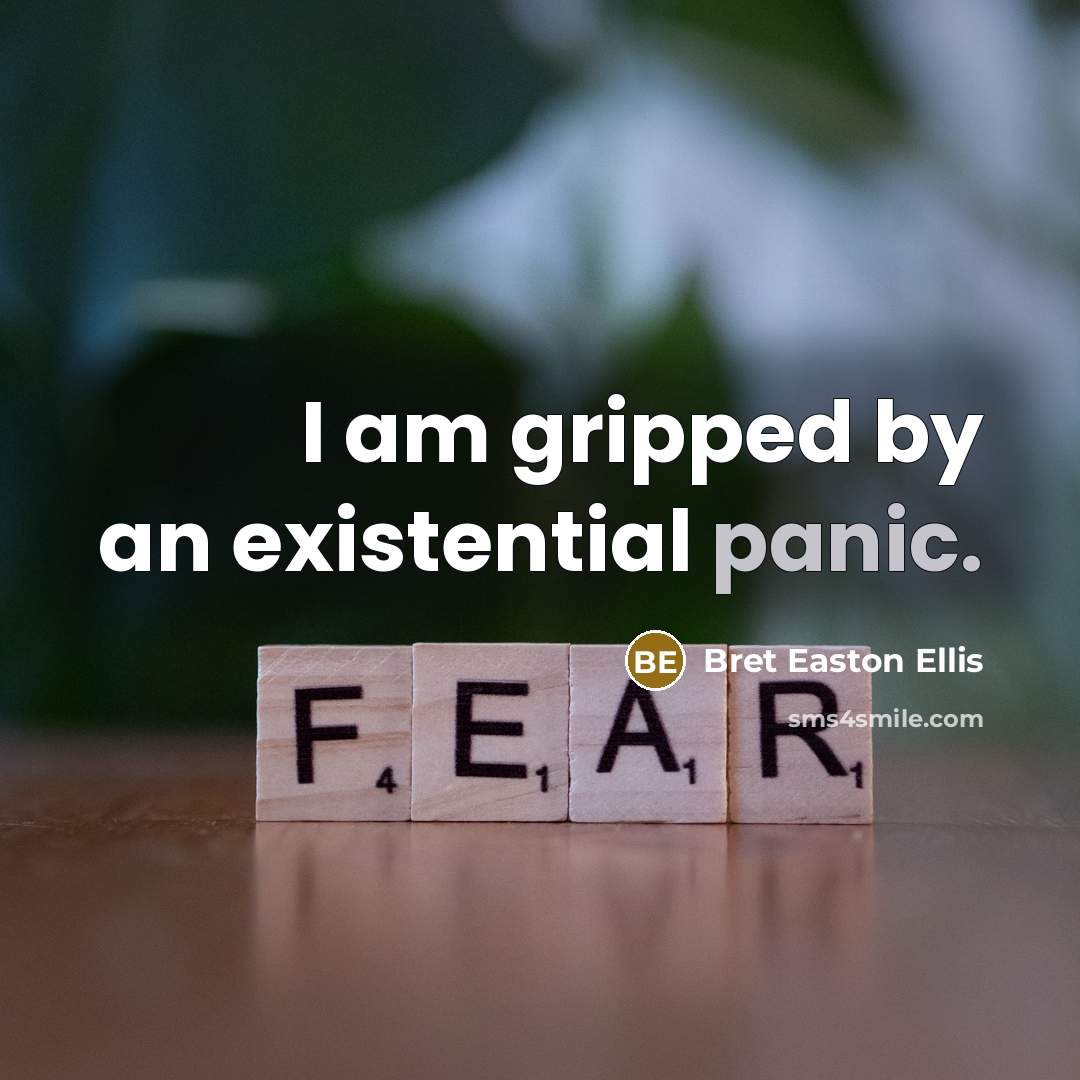 “I am gripped by an existential panic.…” quote by Bret Easton Ellis