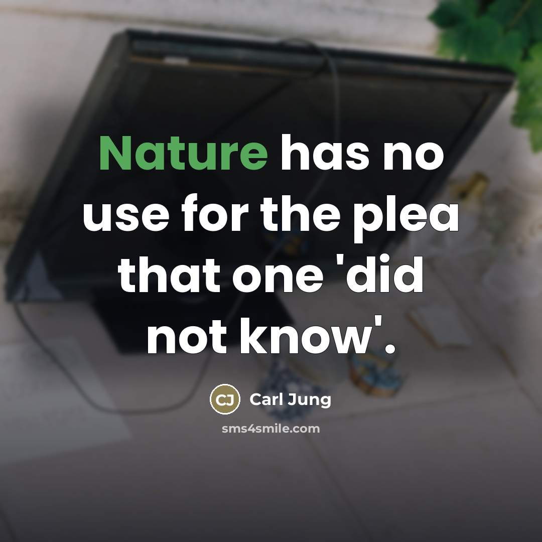 “Nature has no use for the plea that one 'did…” quote by Carl Jung
