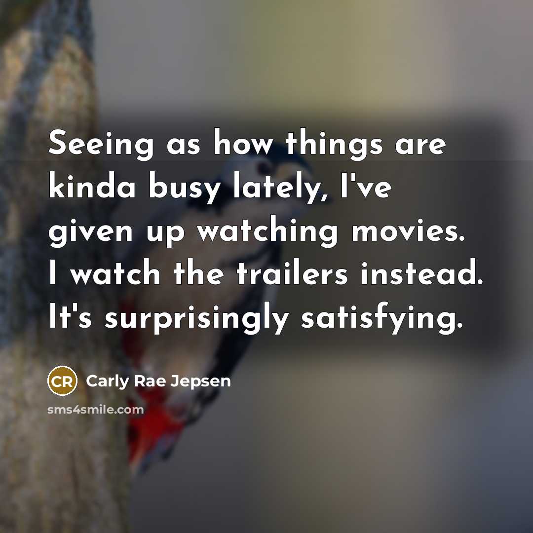 “Seeing as how things are kinda busy lately, I've given…” quote by Carly Rae Jepsen