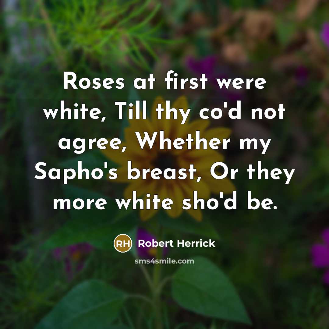 “Roses at first were white, Till thy co'd not agree,…” quote by Robert Herrick
