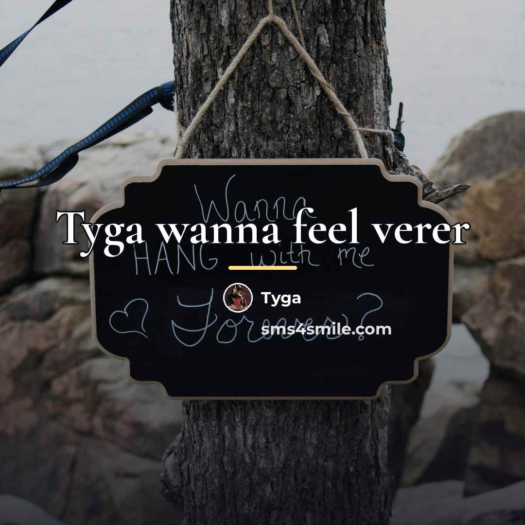 “Tyga wanna feel verer…” quote by Tyga