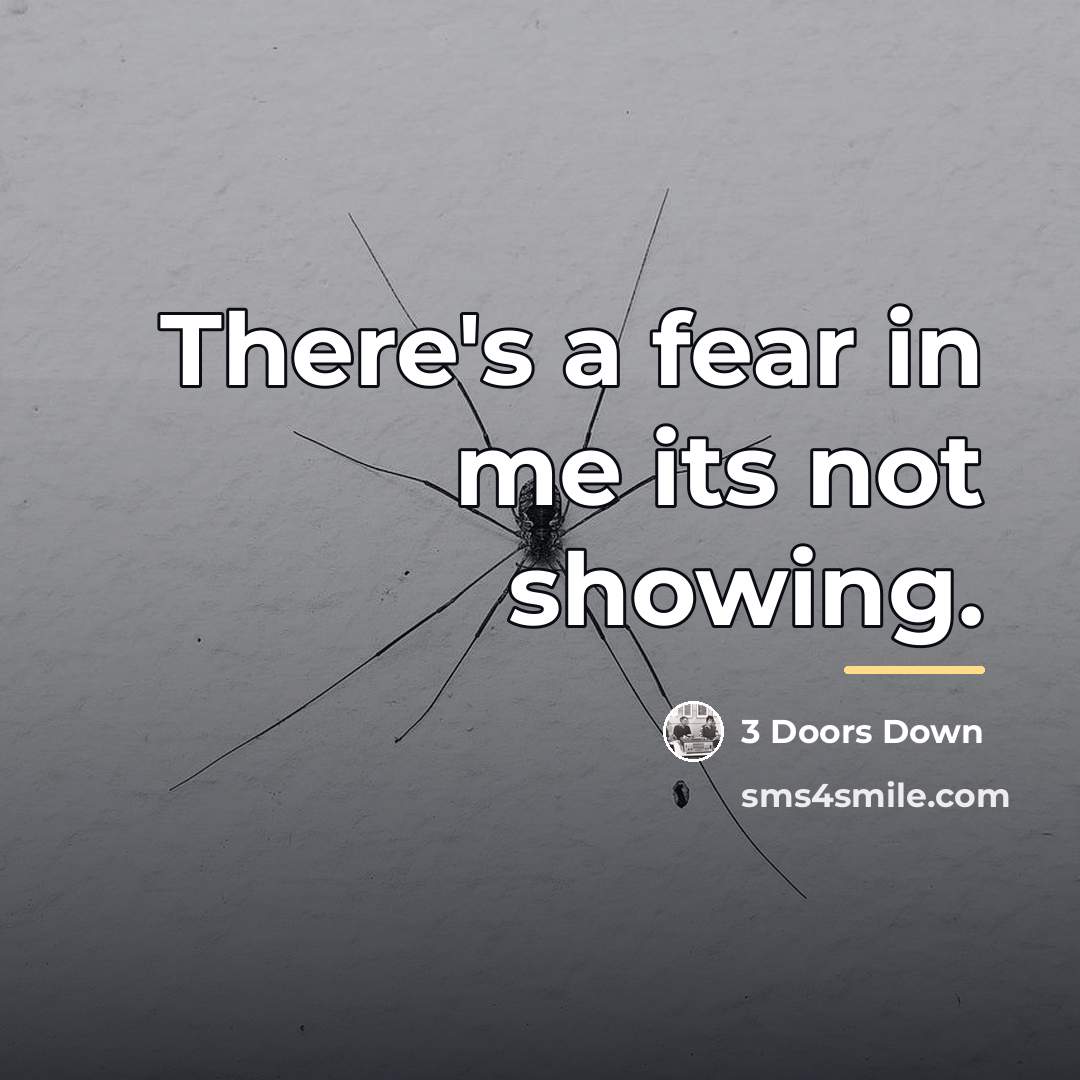 “There's a fear in me its not showing.…” quote by 3 Doors Down
