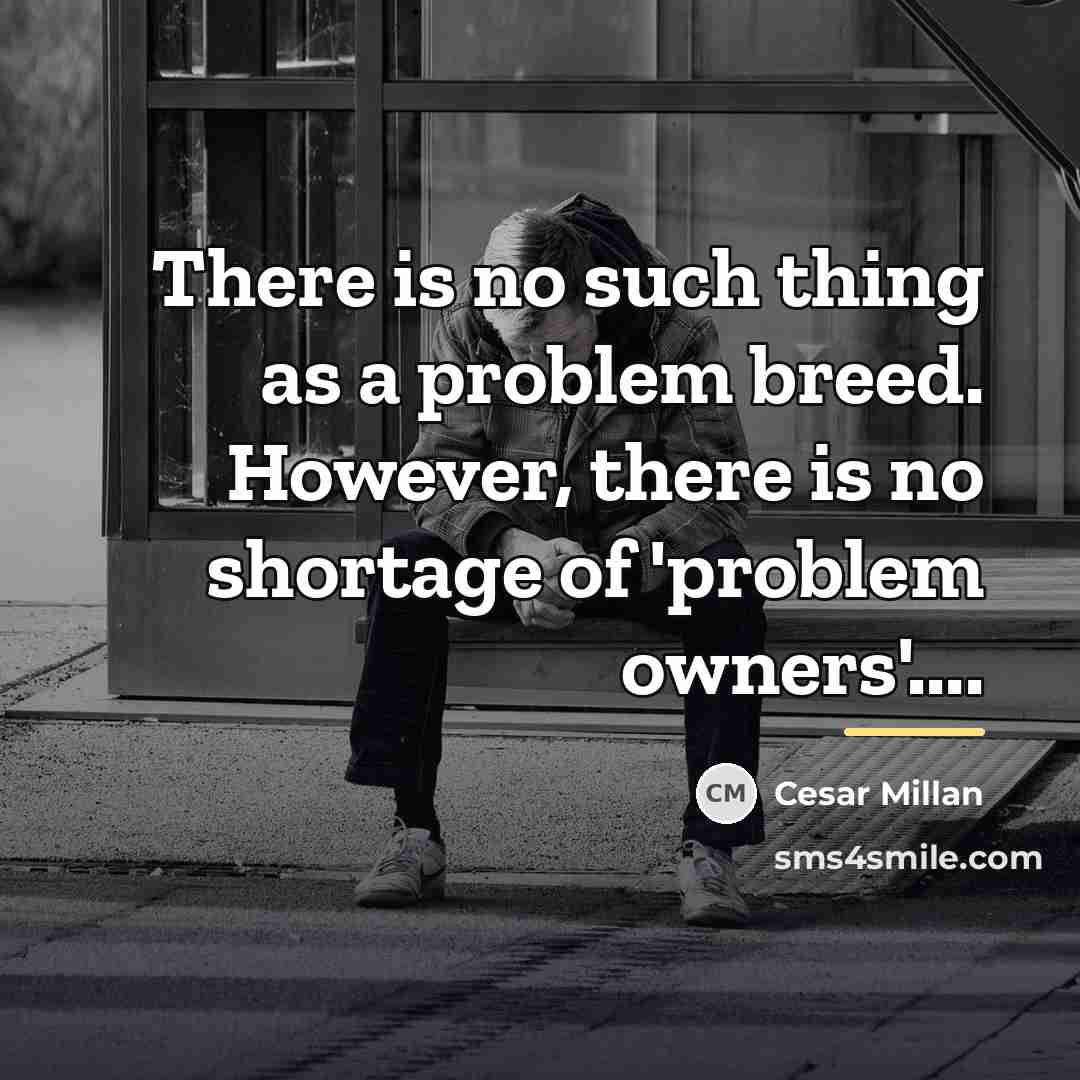 “There is no such thing as a problem breed. However,…” quote by Cesar Millan