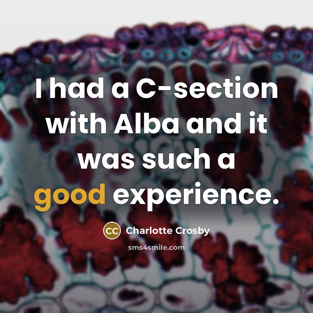 “I had a C-section with Alba and it was such…” quote by Charlotte Crosby